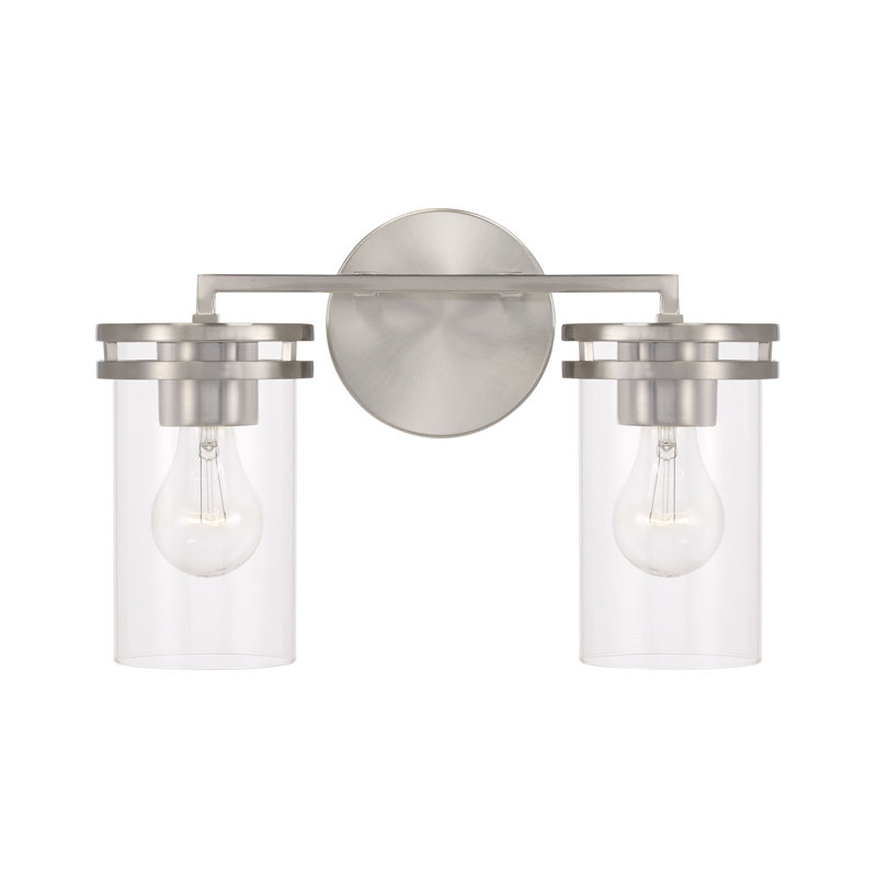 2 - Light Dimmable Vanity Light, Silver