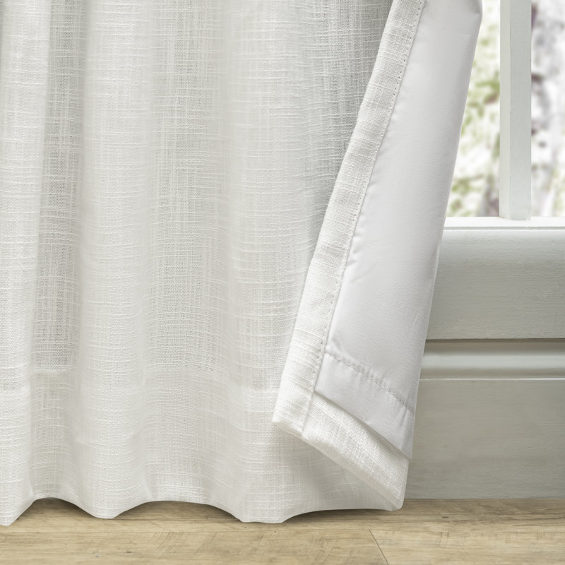 Panneau de patio avec passe-tringle 100% occultant avec baguette Bouton, Blanc