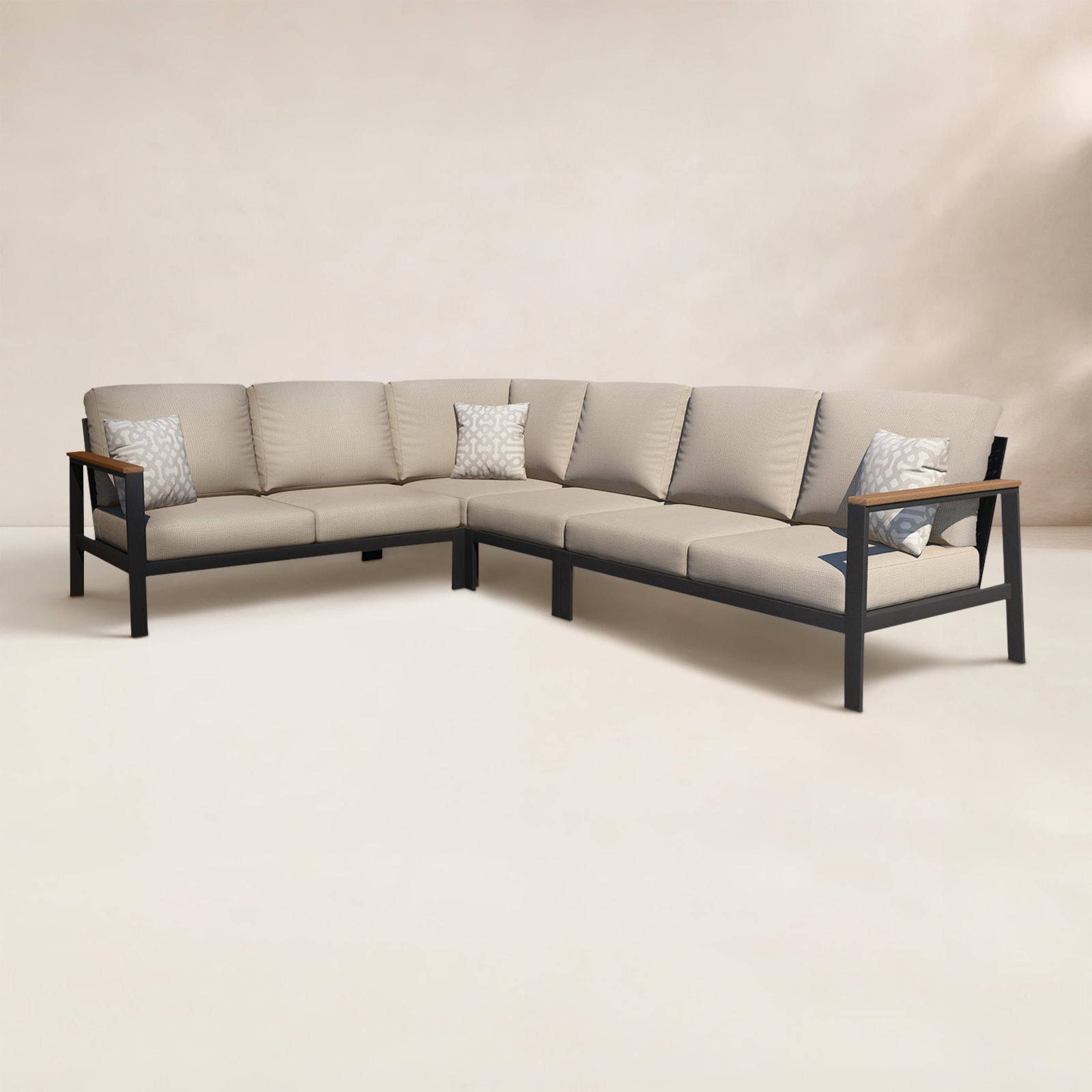 Townsend 88" Sunbrella® Patio Sectional, Cast Silver Sunbrella® 1, Brown