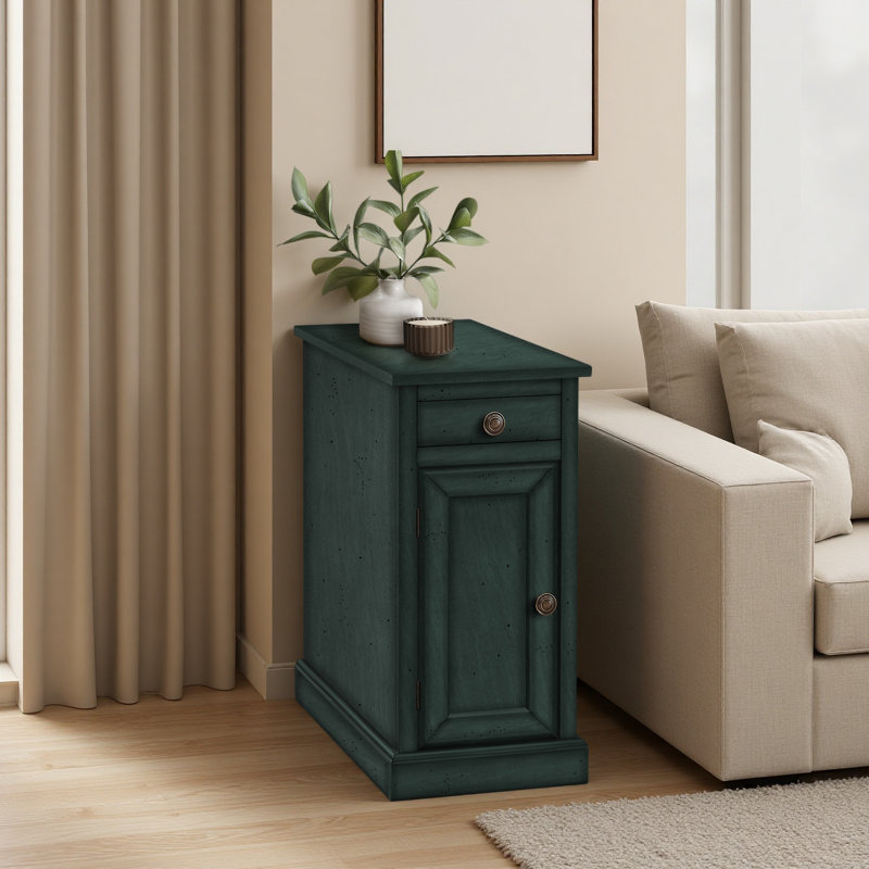 Table d'appoint, table de bout, table d'appoint, table de chevet, étroite, chambre à coucher, lampe, tiroir de rangement