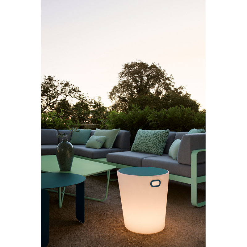 BeBop Outdoor Round Coffee Table, Acapulco Blue, 15" H x 24" W x 24" D