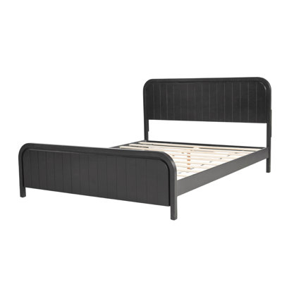 Queen Bed Frame With Headboard, Wood Platform Bed With Wooden Slats Support, Noise-Free Design, No Box Spring Needed, Easy Assembly, Black