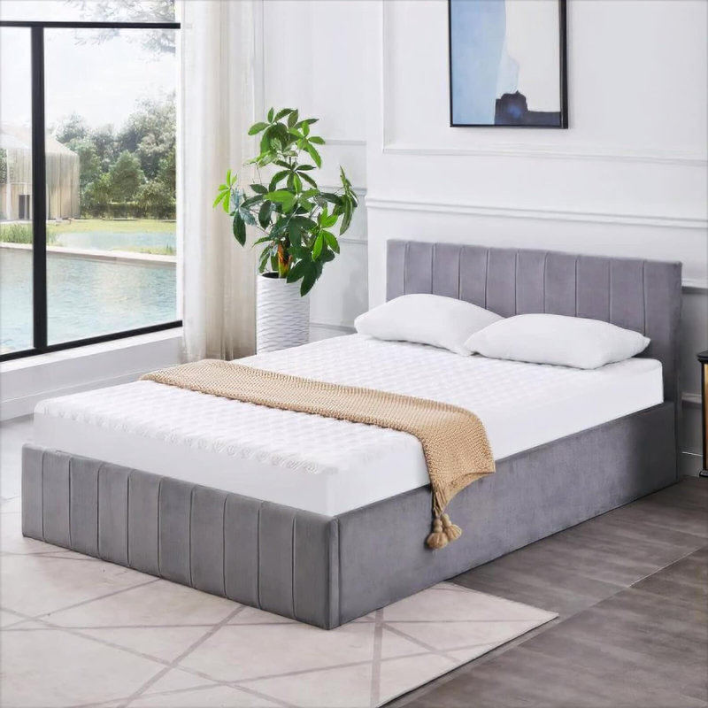 Auzhane Upholstered UK Single - DE 90 X 190 Cm Ottoman Storage Bed with Mattress