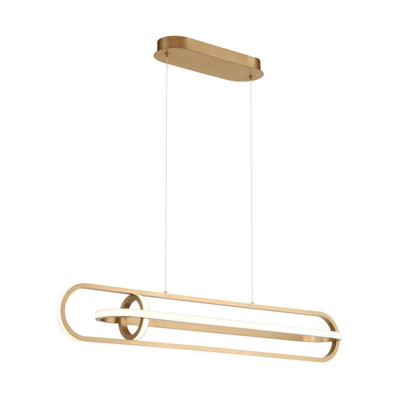 1 - Light LED Pendant, Satin Gold