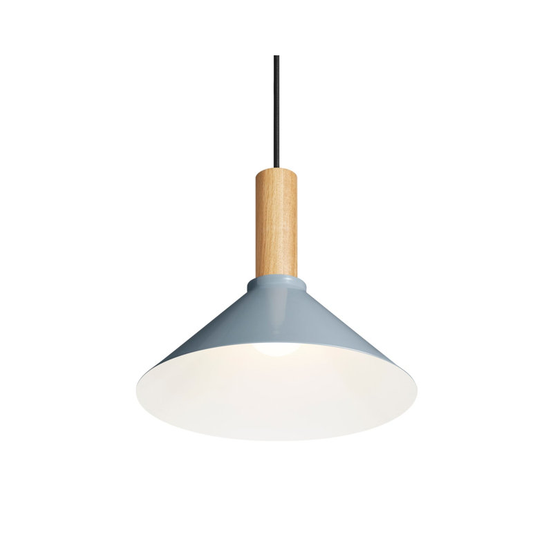 Emblem 1 - Light Pendant, 12" H x 14" W x 14" D, White Oak, Gray Blue