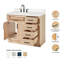 Meuble-lavabo simple en bois massif 42 po Tidworth avec plateau en quartz Carrara de 1,5 po-649030475-668100341-668100339