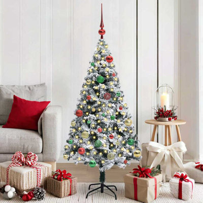 Artificial Christmas Tree with 150 LEDs with Stand Green 150 cm