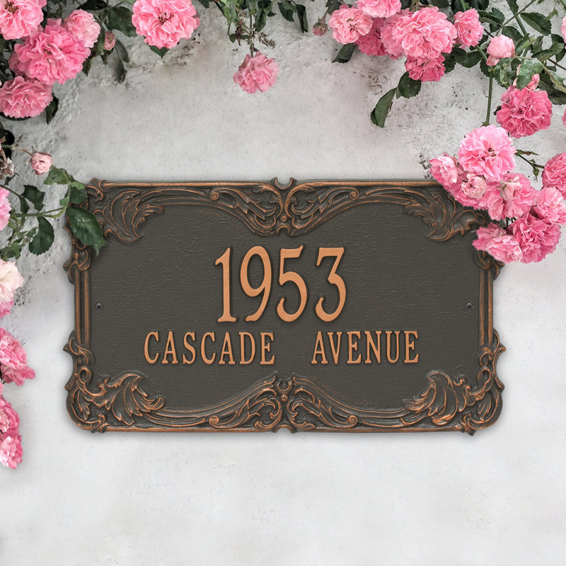 Signature Series 2-Line Wall Address Plaque, Forged Copper, Copper, Yes
