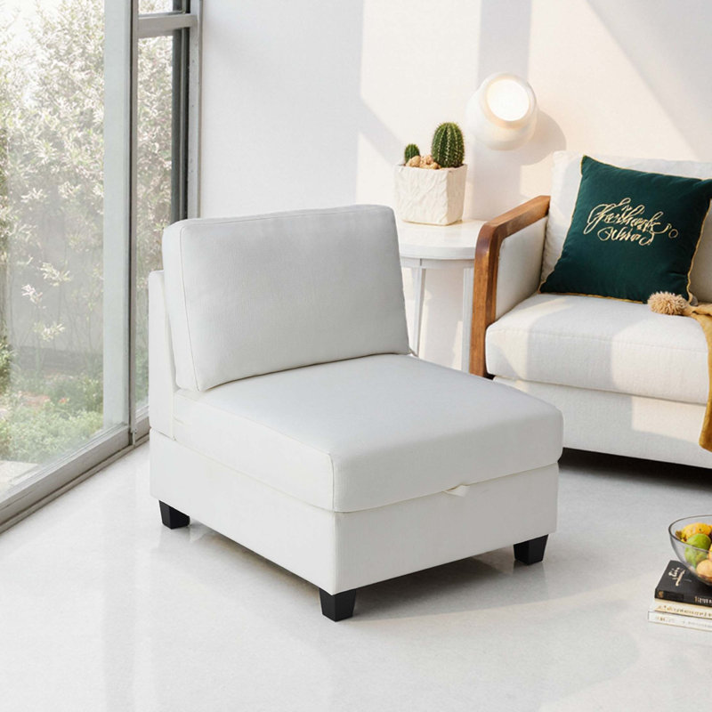 Canapé modulaire 29,5 "avec rangement modulaire rembourré en tissu pour aménagement de canapé sur mesure
