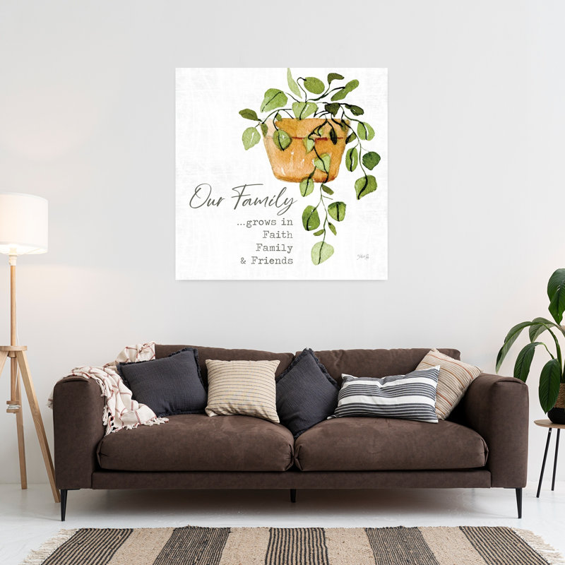 Our Family Abstract, art contemporain des plantes, H 36 po x l 36 po