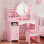 Ensemble de coiffeuse et de chaises pour enfants - Ensemble de coiffeuse avec miroir