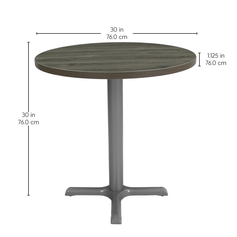 Table de pause ronde 30 po L, gris, gris
