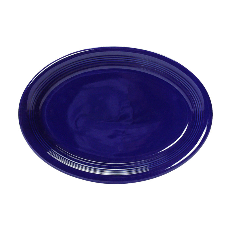 Tuxton Concentrix Ceramic Platter, Cobalt Blue