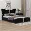 Lit plateforme avec tête et pied de lit en forme de papillon, cadre de lit tapissier moderne avec décorations en métal-615951140-615951160
