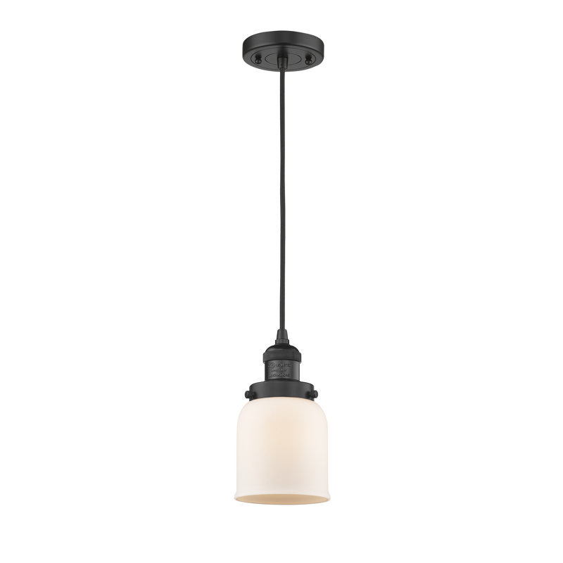 Vittorio 1 - Light Single Pendant, 8.88" H x 5" W x 5" D, Matte Black, Matte White