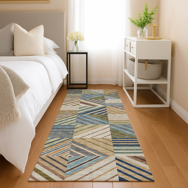 Machine Washable Indoor/Outdoor Lanphear ACN2399 Patchwork Rug, Runner 2'3" x 7'6"
