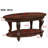 42'' Oval Wood Coffee Table For Living Room, 2-Tier Solid Wood Cocktail Table With Open Storage Shelf, Easy Assembly, Cherry-1209048011