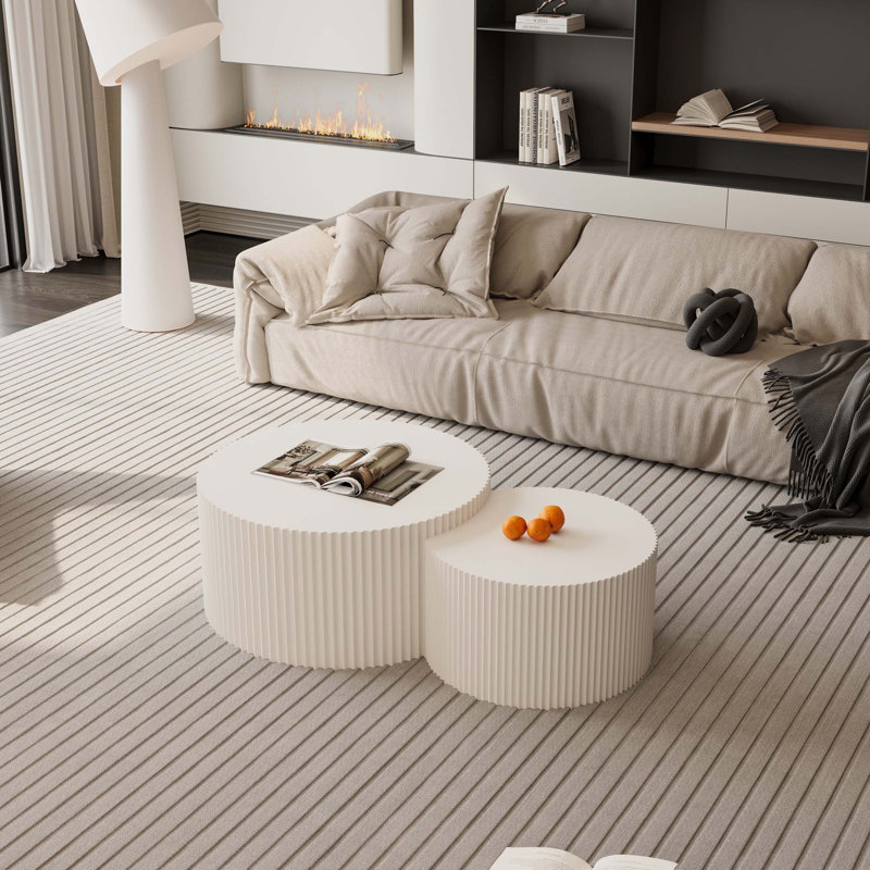 Table basse Dinae, Beige, H 15,75 po x L 31,5 po x l 31,5 po