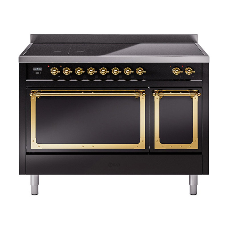 ILVE Nostalgie II Noblesse 48 in Induction Range, Antique White/Chrome