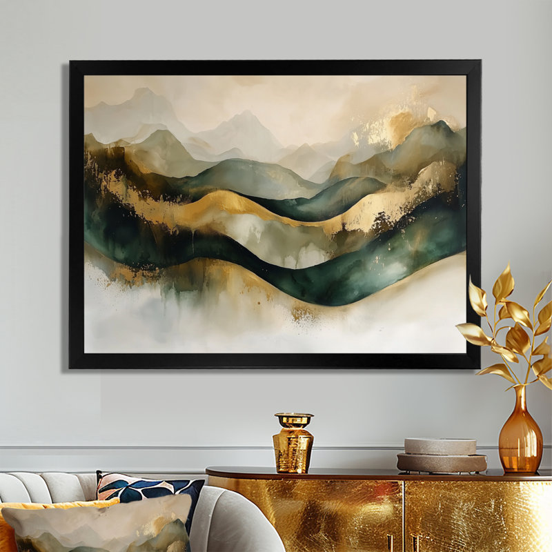 Amburgey - Abstract Wall Art, Cadre simple, Noir, noir, noir, noir, H 12 po x l 20 po