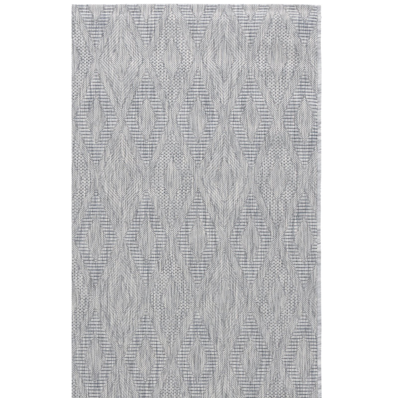 Tapis d'intérieur / extérieur à motif géométrique gris / blé / bleu, Rectangle 9 pi x 12 pi
