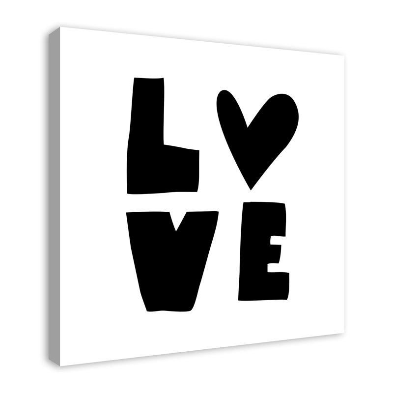 « love », art encadré Mallette, Toile tendue, H 30 po x l 30 po x P 1,25 po