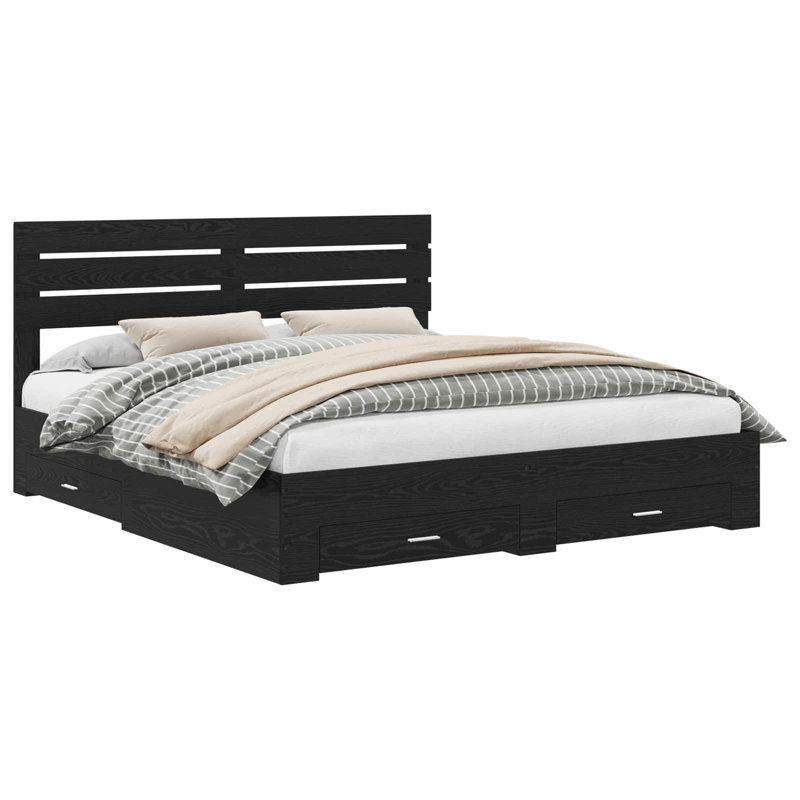 Bed, Black Oak, Super King (6')