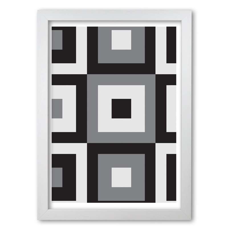 Abstract Patterns 1 - Print, 60 cm H x 42 cm W x 5 cm D, White Grain Frame