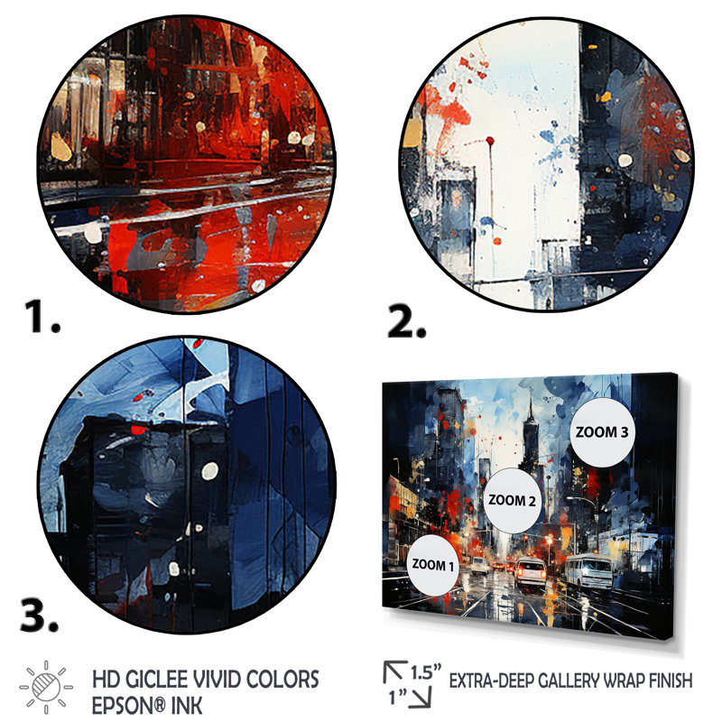 «Blue Rues of Harlem I» - art mural Harlem Renaissance, Toile tendue, H 28 po x l 36 po