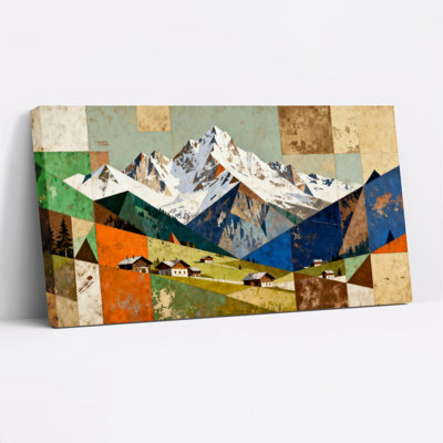 Paysage de montagne, ensemble de 1 reproduction d'art sur toile tendue