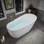 Baignoire autoportante 63 po en acrylique, baignoire profonde élégante avec bonde escamotable et baignoire autoportante contemporaine à débordement intégrée pour le spa de la salle de bain ou la maison