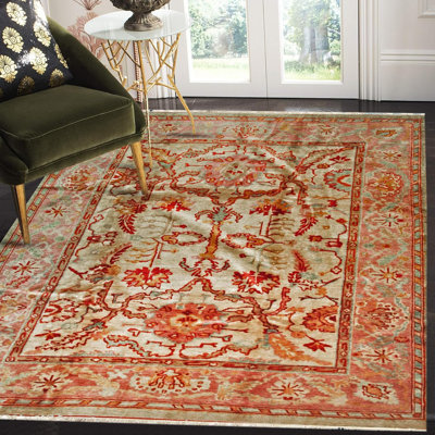 Tapis beige noué à la main Cozy