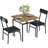 Dining Table Set for 2, 3-Piece Wooden Dining Room Set with 2 PU Upholstered Chairs – Modern Metal Frame Dinette for Dining Room, Home, Apartment-1339319336