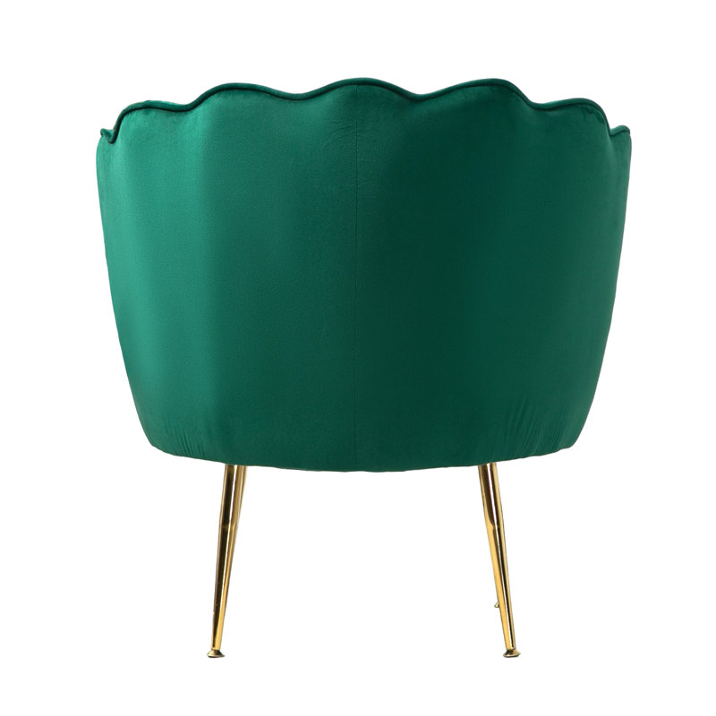 Elanora Velvet Barrel Chair, Green Velvet