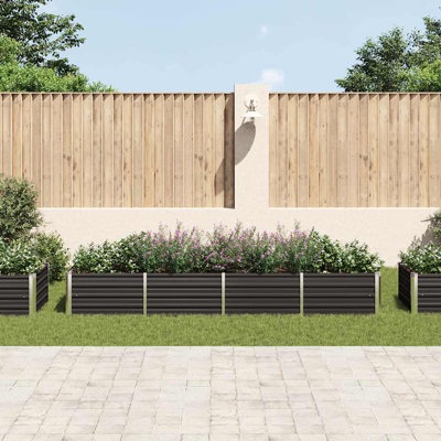 Adianez 10.5 ft x 2.5 ft Galvanised Steel Raised Garden Bed