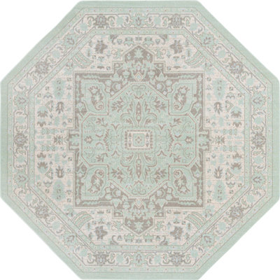Tapis traditionnel Matthei couleur mousse