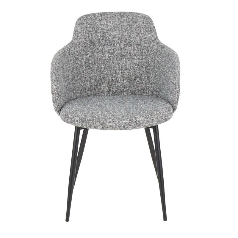 Chaise industrielle en métal et tissu Noise, Gris