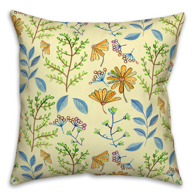 Coussin décoratif floral intérieur / extérieur en polyester