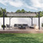 Pergola en aluminium avec finition thermolaqué grise et toile réglable Florence