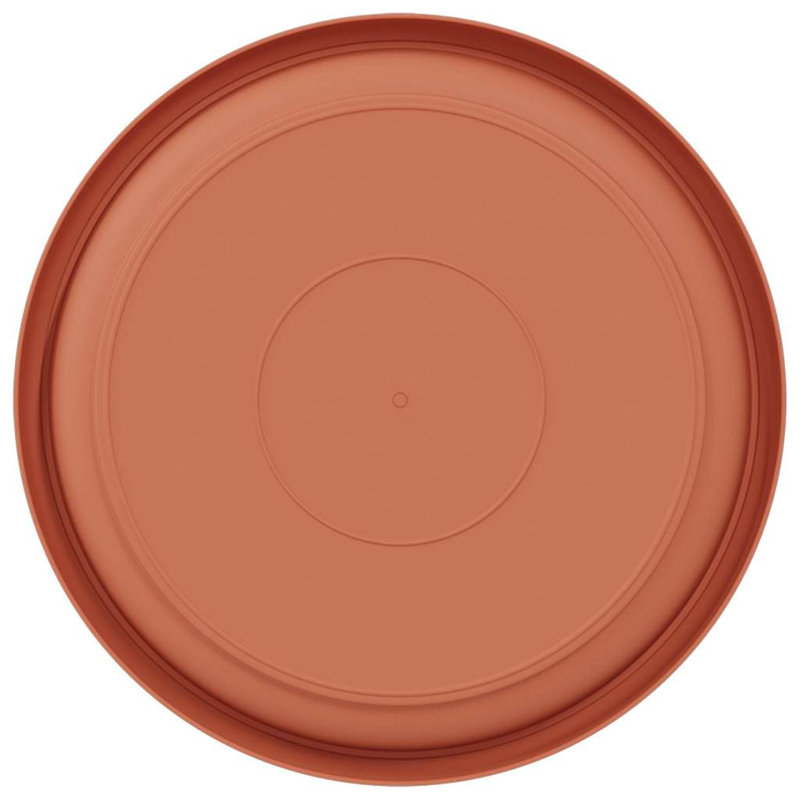 Round Flower Tray 24 Pcs Plastic, Brick Red, 2.5cm H x 21.5cm W x 21.5cm D