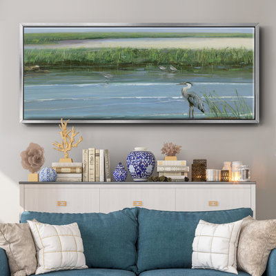 «Wading at Dusk», toile encadrée