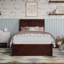 Lit plateforme en bois massif Lamayia avec pied de lit et tiroirs de rangement-832896267-832896269