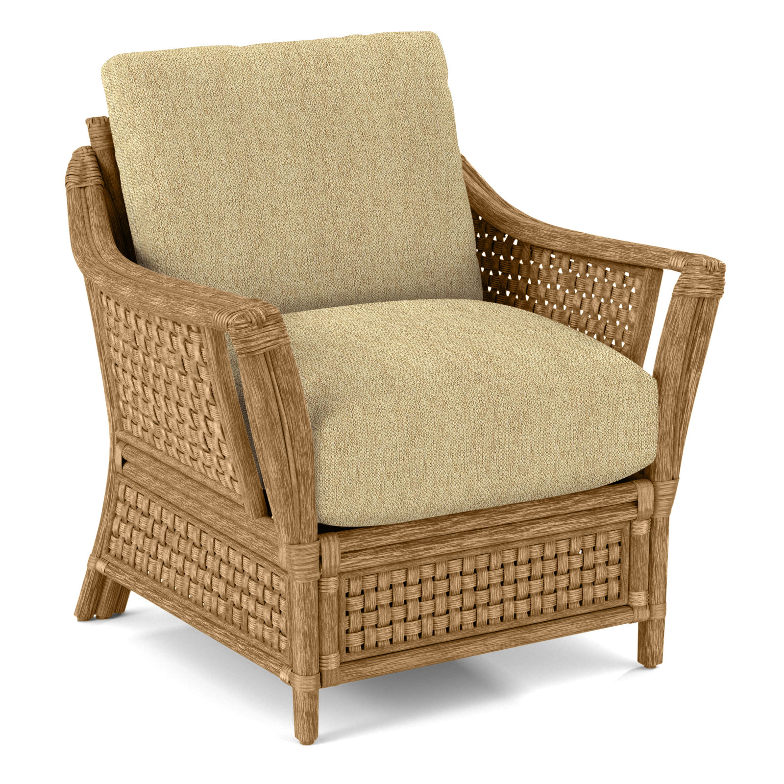 Boca Upholstered Armchair, Lapis Plaid; 0126-63, Honey