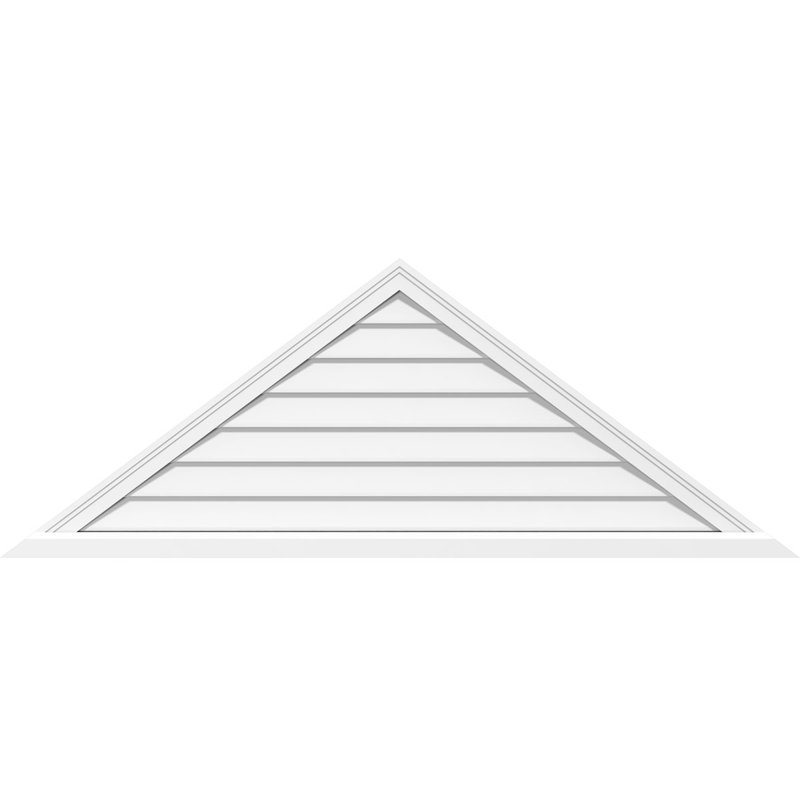 Triangle Surface Mount Non-Functional Brickmould Sill Frame PVC Gable Vent 11/12 Pitch, 25" H x 76" W