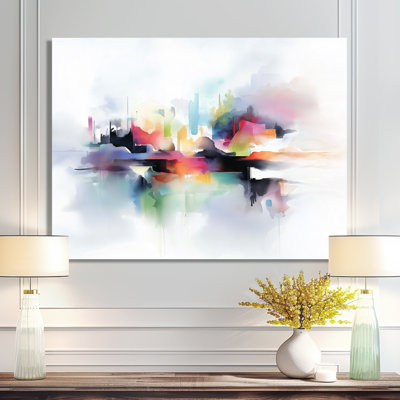Urban Flux Of Abstract New York At Night III - Abstract Modern Transitional Wall Art Print