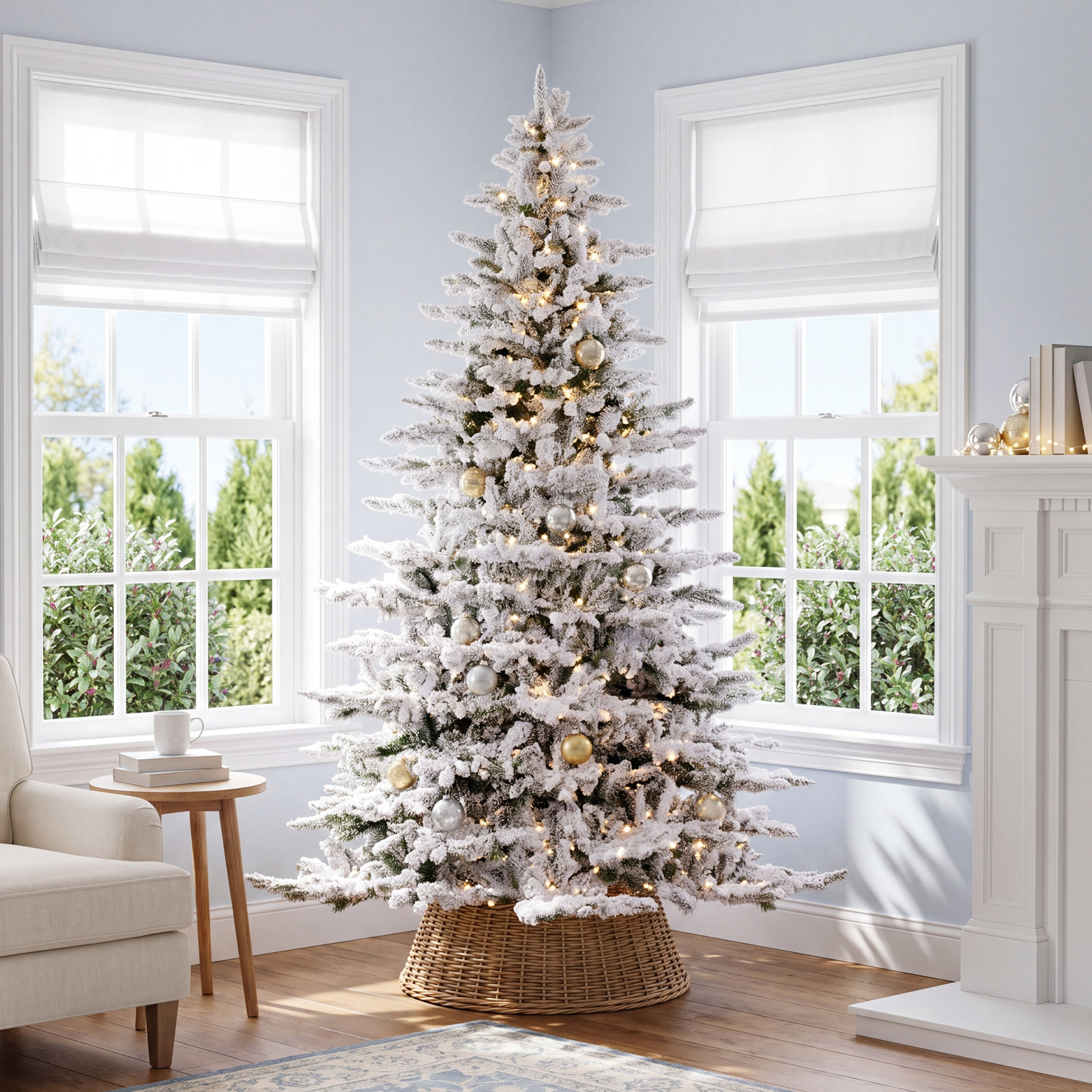 White Frosted Fir Christmas Tree, 12' H