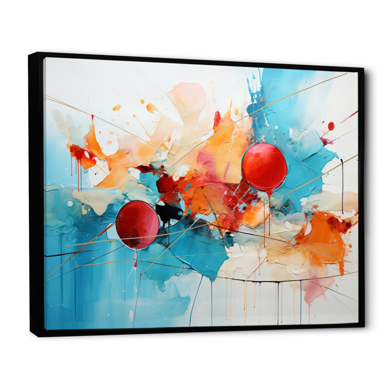 Collage symphonie II sur toile, H 24 po x l 32 po x P 1 po, Cadre flottant noir