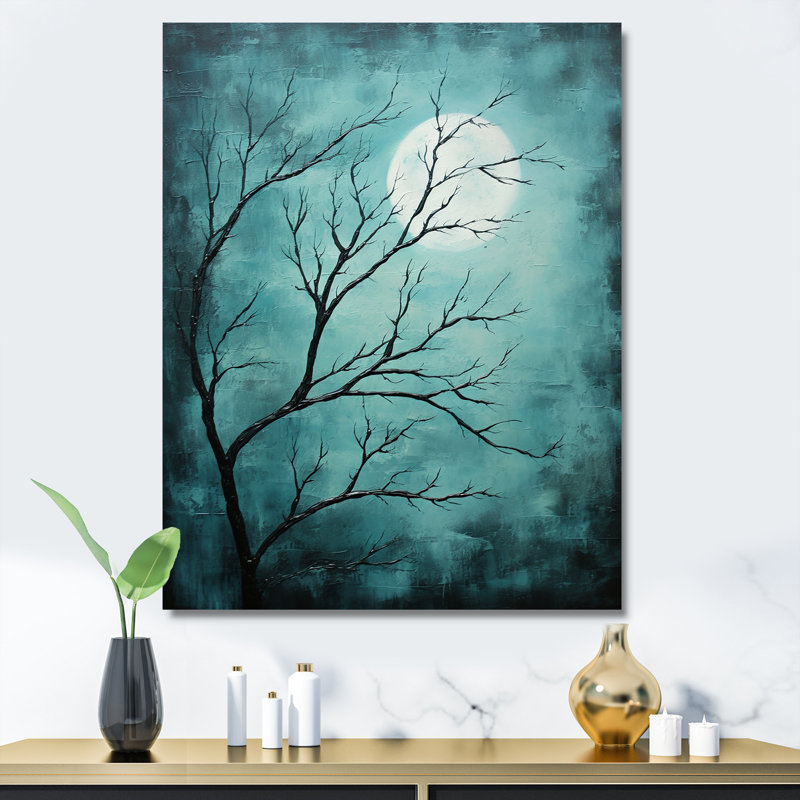 «Blue Moon Tranquility II - Moon», art mural sur toile, H 32 po x l 24 po x P 1 po, Toile tendue