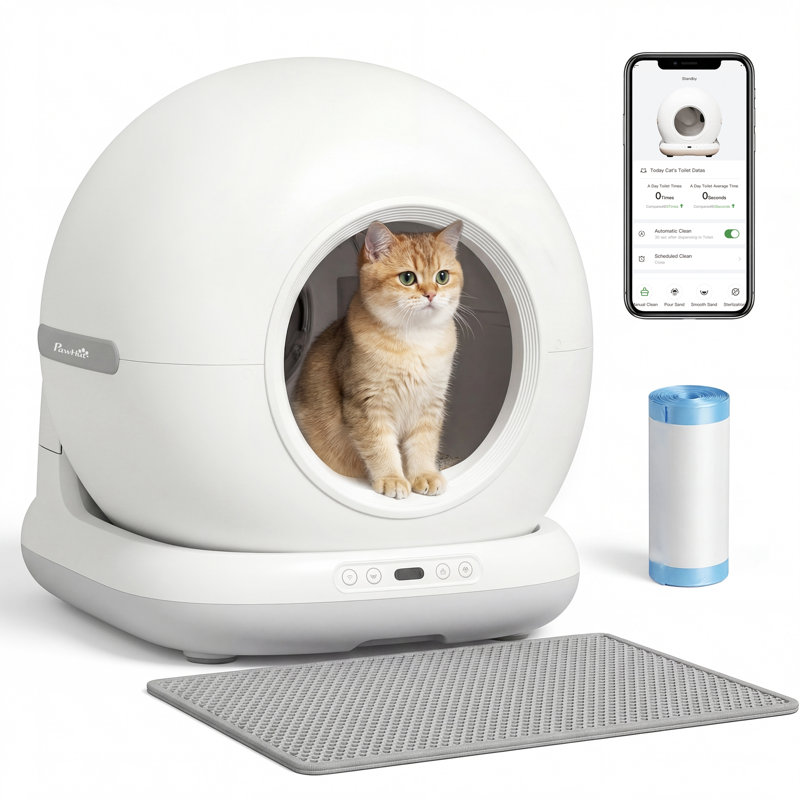 Polypropylene@@Plastic Self-Cleaning Litter Box