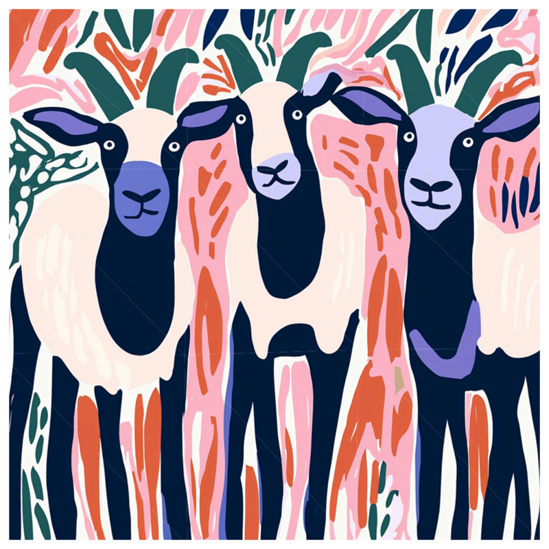 Coussin Goats, 16 po x 16 po
